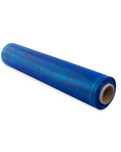 Folia stretch Standard 17μm, 500mm, niebieska, brązowe pudełko kartonowe